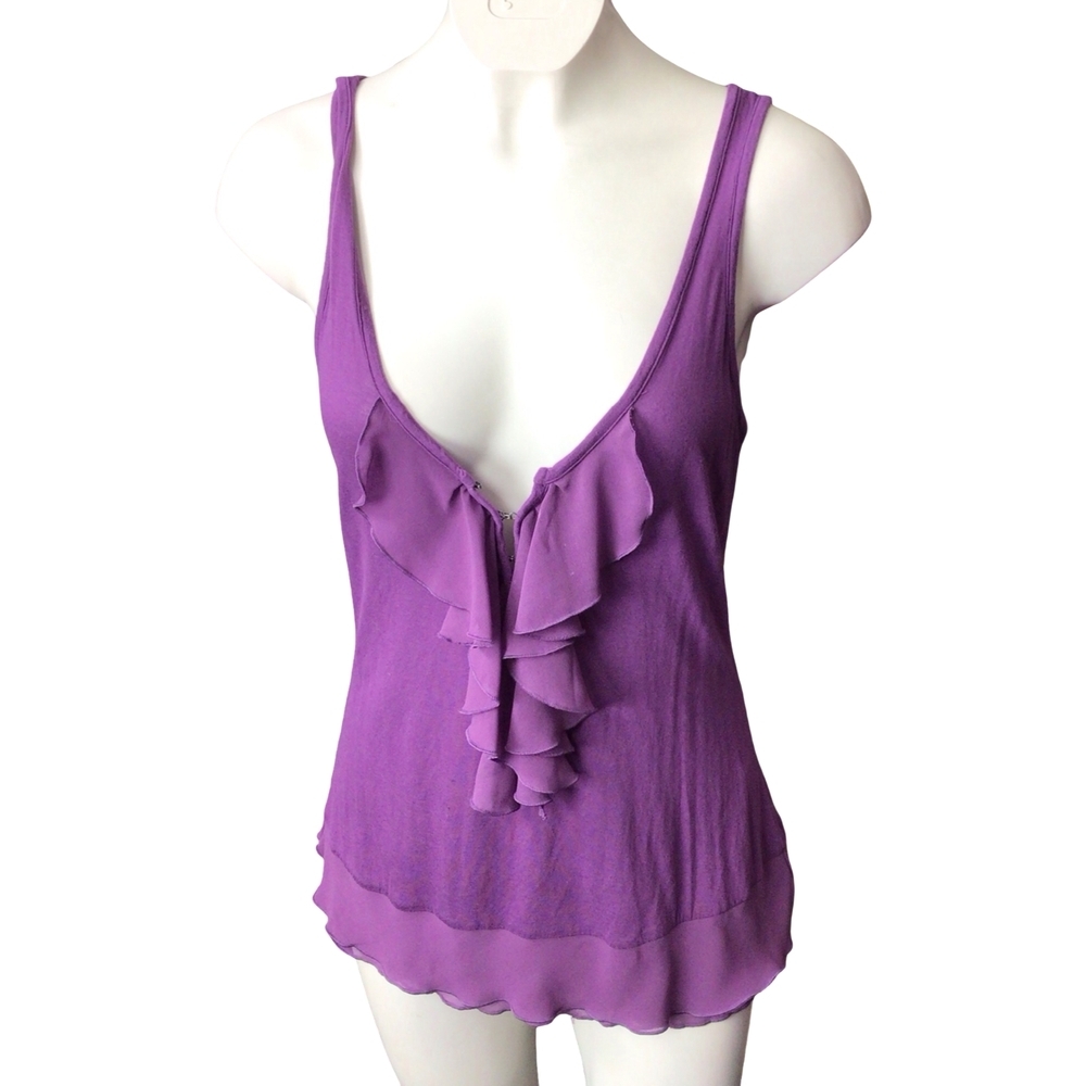 Converse Purple Ruffle Tank Top